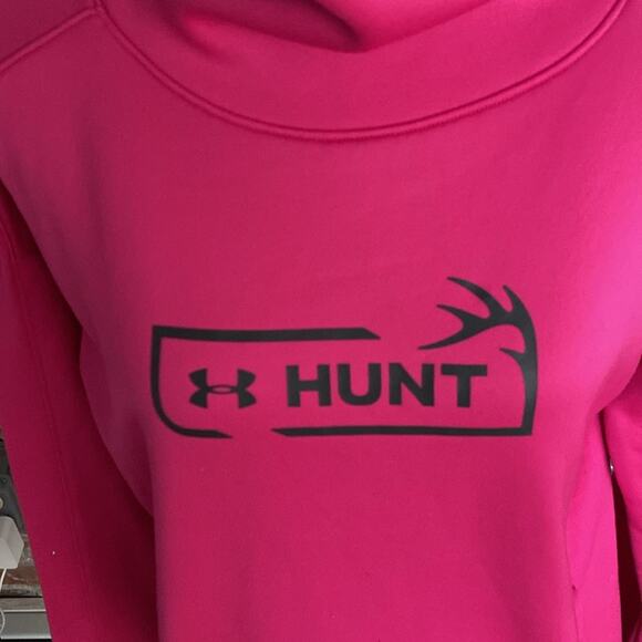 Under Armour Loose Hunt Hot Pink Long Sleeve Sweatshirt Women Size M - Picture 2 of 8
